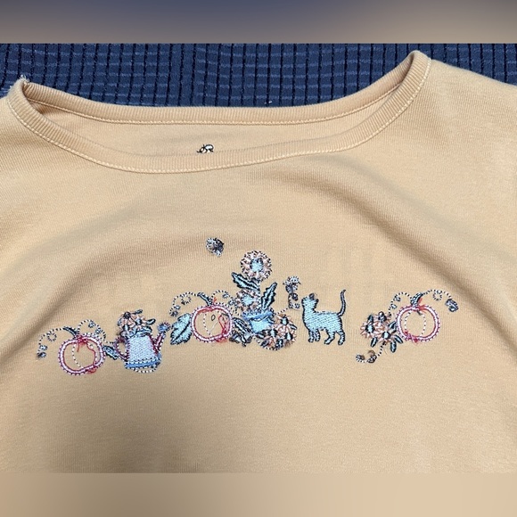 Christopher and Banks Fall Theme Top with Embroidered Details, Size M - Picture 3 of 10